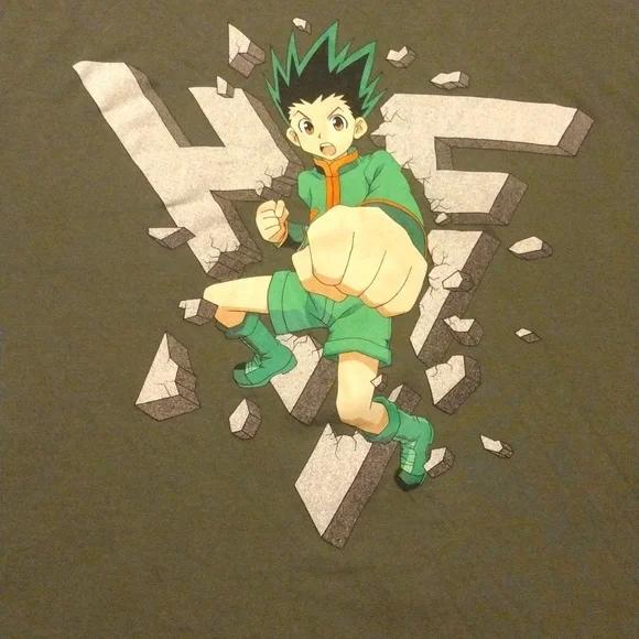Men's Anime Hunter X Hunter Olive Graphic T-Shirt - Picture 6 of 6